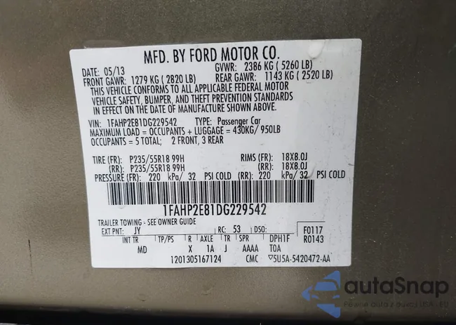 1FAHP2E81DG229542: 42367554