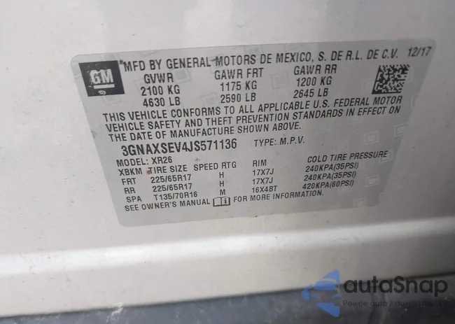 3GNAXSEV4JS571136: 42367579