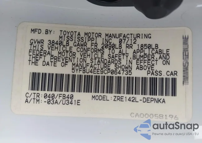 5YFBU4EE9CP064735: 42367604