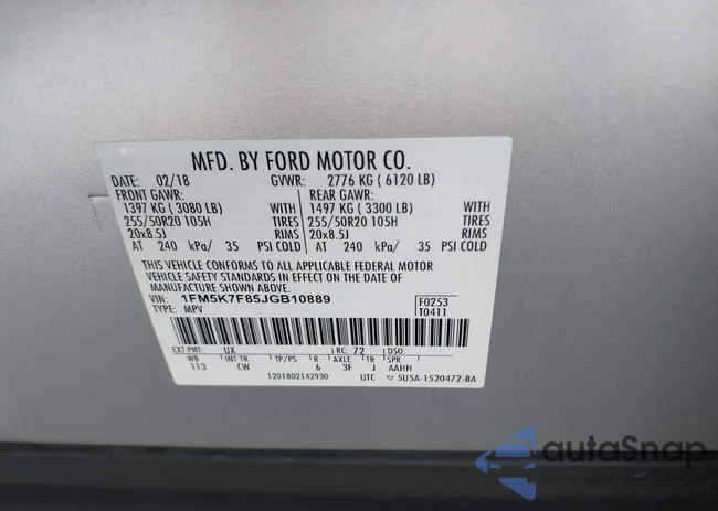 1FM5K7F85JGB10889: 42367620