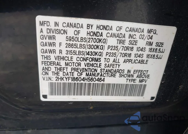 2HKYF18604H560464: 42366760