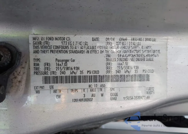 1FADP3K28EL409033: 42366766