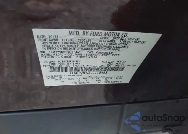 1FAHP2HW8CG118463: 42366829