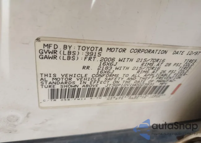 JT3GP10V1W0023831: 42366865