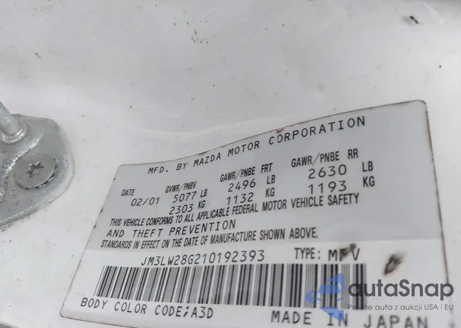 JM3LW28G210192393: 42366997