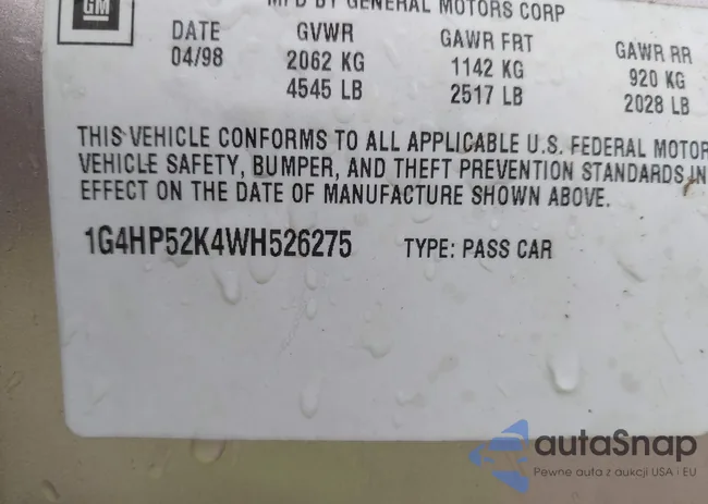 1G4HP52K4WH526275: 42368213