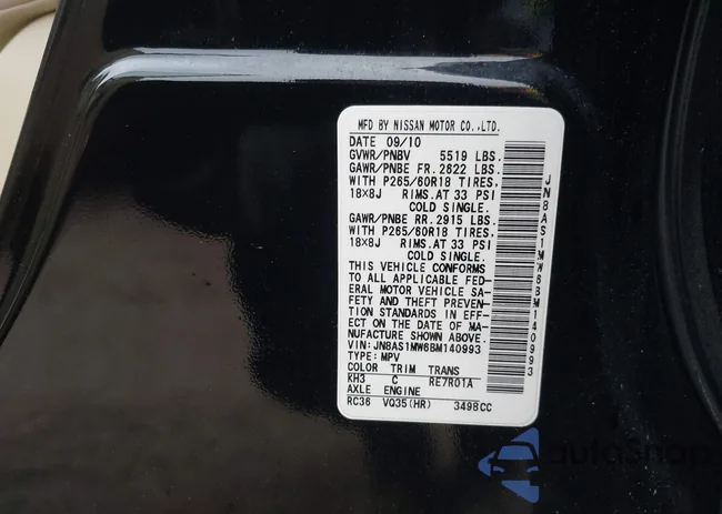 JN8AS1MW6BM140993: 42368309