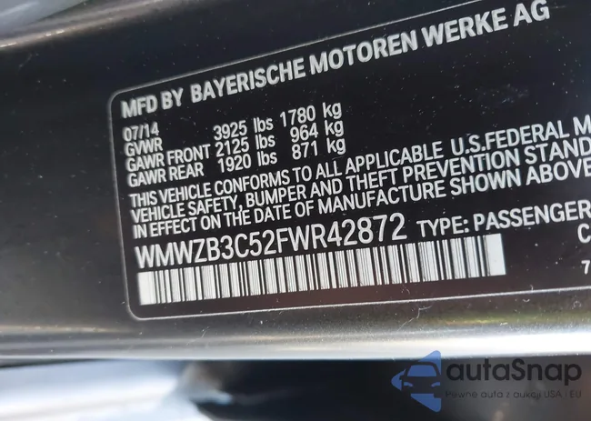 WMWZB3C52FWR42872: 42368351