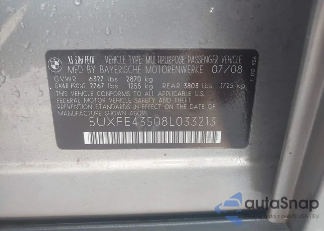 5UXFE43508L033213: 42367707