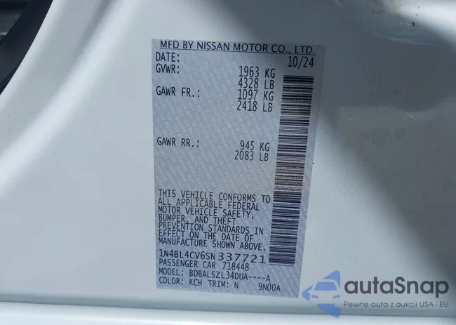 1N4BL4CV6SN337721: 42367805