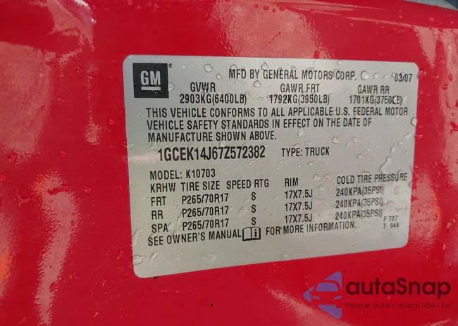 1GCEK14J67Z572382: 42367890