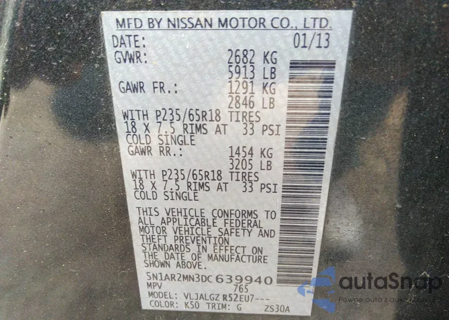 5N1AR2MN3DC639940: 42367892