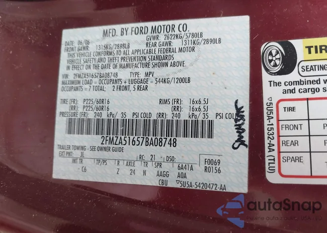 2FMZA51657BA08748: 42367996