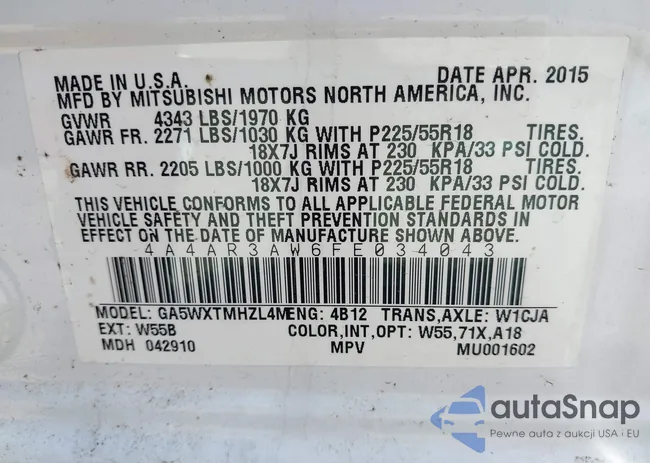 4A4AR3AW6FE034043: 42368034