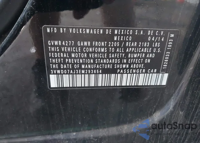 3VWD07AJ3EM293654: 42368041