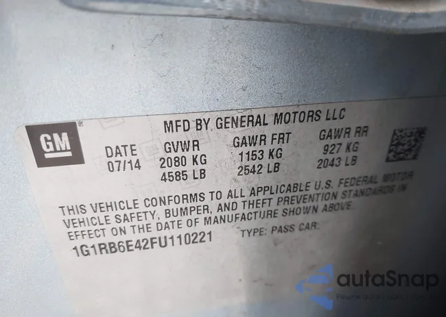 1G1RB6E42FU110221: 42369123