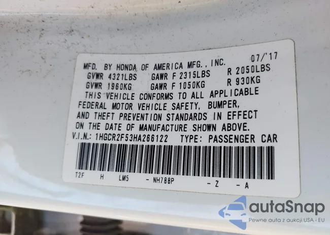 1HGCR2F53HA266122: 42369317