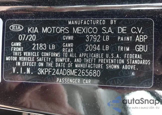 3KPF24AD8ME265680: 42369530