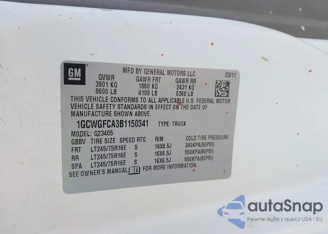 1GCWGFCA3B1150341: 42369547