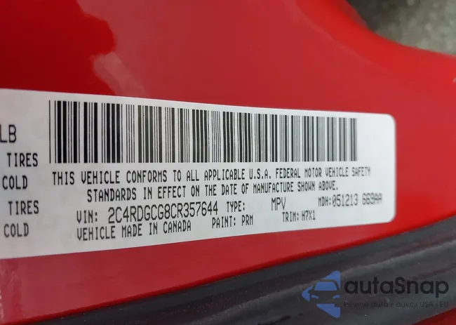 2C4RDGCG8CR357644: 42369614