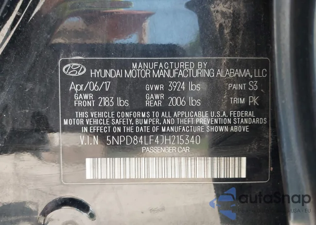 5NPD84LF4JH215340: 42368705