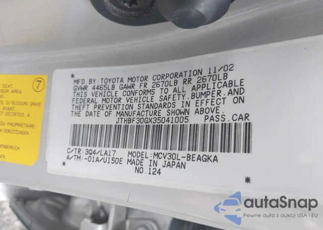 JTHBF30GX35041005: 42368728