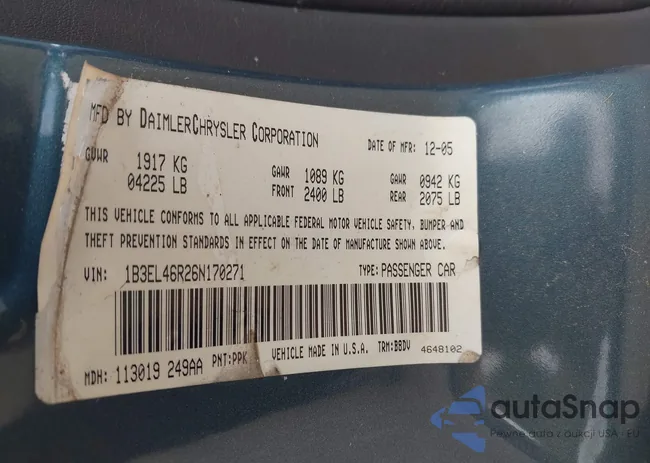 1B3EL46R26N170271: 42368788