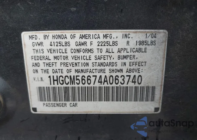 1HGCM56674A063740: 42368797