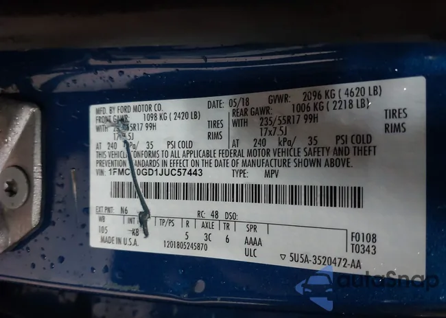 1FMCU0GD1JUC57443: 42368833