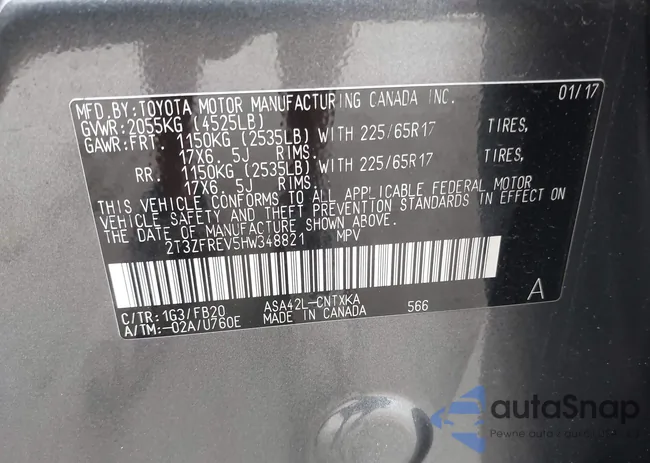 2T3ZFREV5HW348821: 42368876