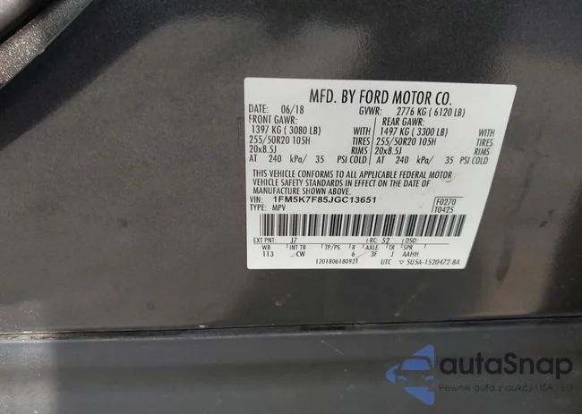 1FM5K7F85JGC13651: 42368893