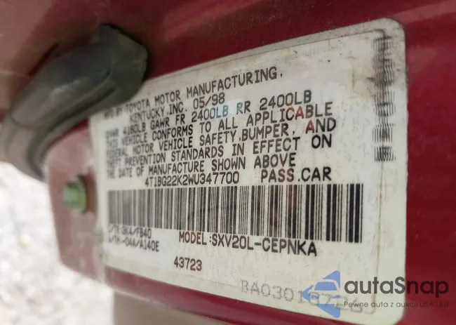 4T1BG22K2WU347700: 42368952