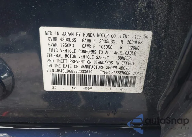 JH4CL96837C003679: 42370407