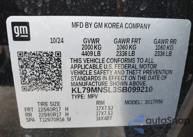 KL79MNSL3SB099210: 42370459