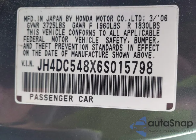 JH4DC548X6S015798: 42370460