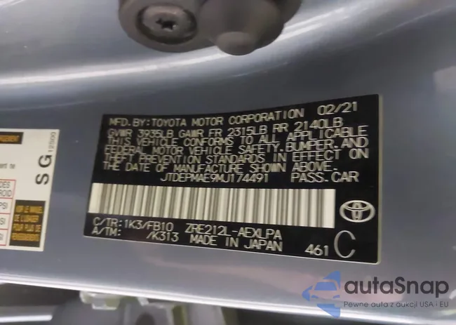 JTDEPMAE9MJ174491: 42370472