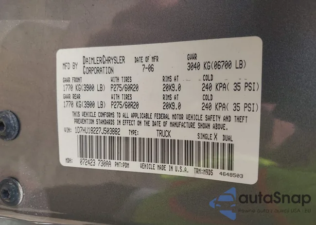 1D7HU18227J503882: 42369930