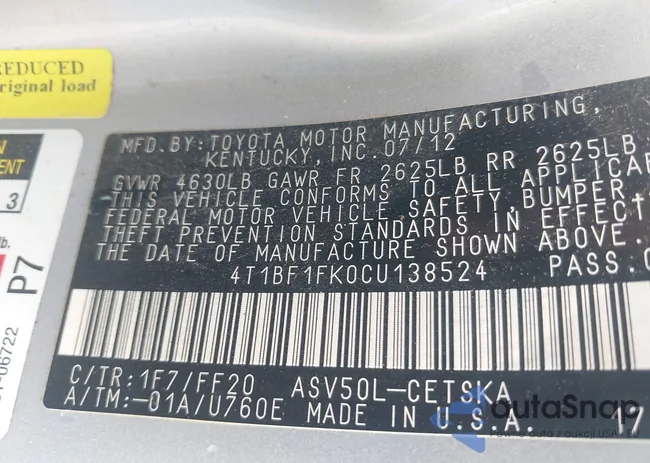 4T1BF1FK0CU138524: 42369991