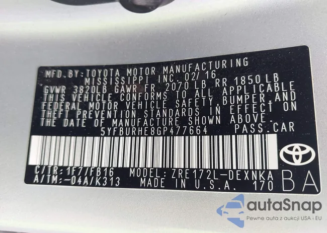 5YFBURHE8GP477664: 42369997