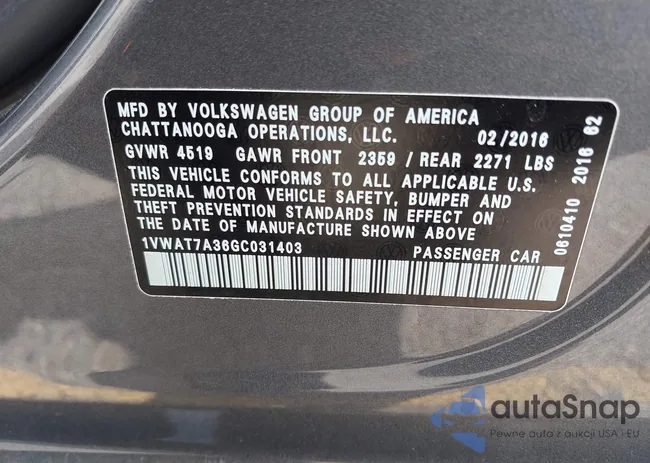 1VWAT7A36GC031403: 42371103