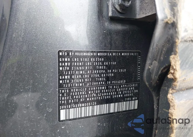 3VV1B7AX9NM005125: 42371110