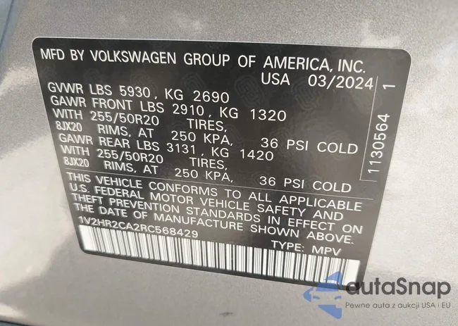 1V2HR2CA2RC568429: 42371188