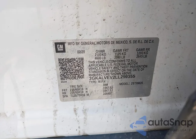 3GKALVEV2LL259355: 42371288