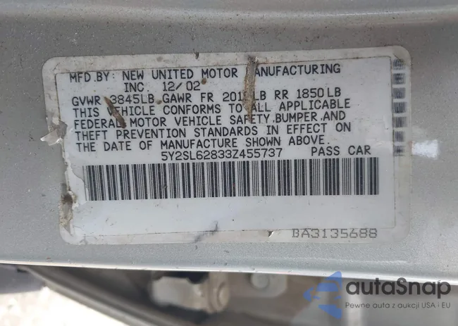 5Y2SL62833Z455737: 42371372