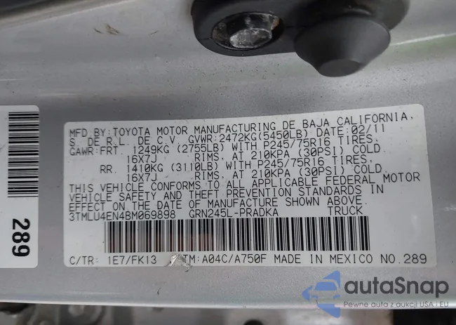 3TMLU4EN4BM069898: 42371500