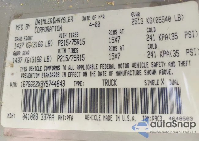 1B7GG22X9YS744843: 42371509