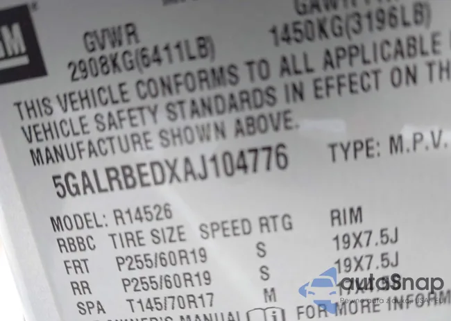 5GALRBEDXAJ104776: 42371583