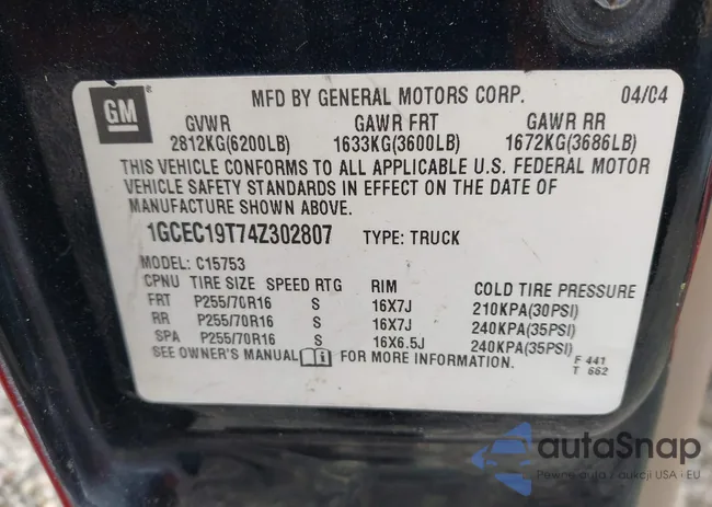 1GCEC19T74Z302807: 42371651