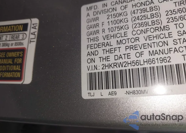 2HKRW2H56LH661962: 42370928