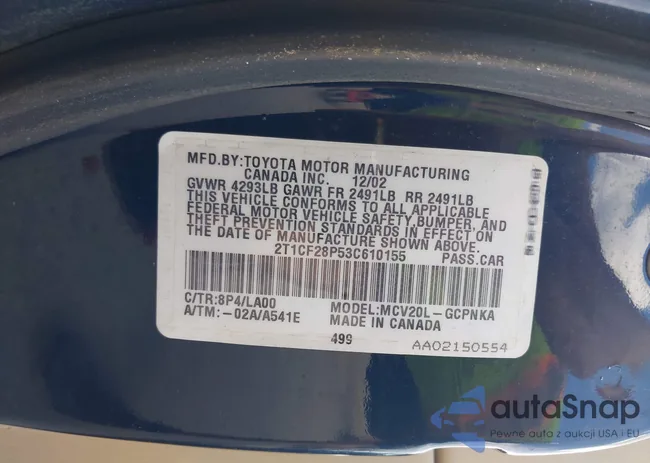 2T1CF28P53C610155: 42370971